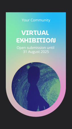 virtuální oznámení výstavy TikTok Video Šablona návrhu