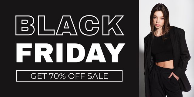 Black Friday Savings and Fashion Items Sale Twitter Design Template