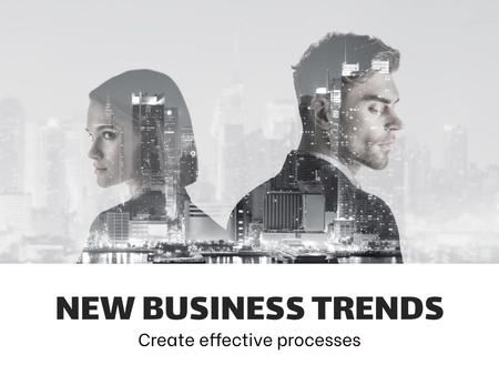 Designvorlage Research of New Business Trends für Presentation