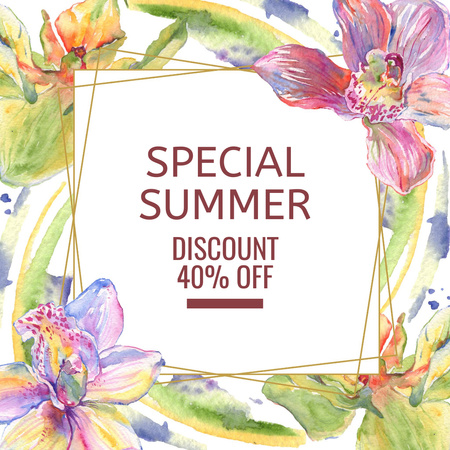 Special Summer Discount Offer on Floral Instagram Design Template
