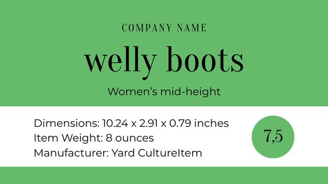 Garden Boots Sale Offer Label 3.5x2in Design Template