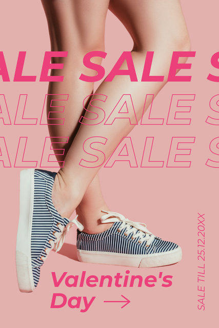 Platilla de diseño Casual Women's Shoes Sale for Valentine's Day Pinterest