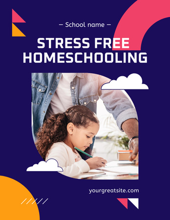 Platilla de diseño Stress Free Homeschooling Offer Poster 8.5x11in