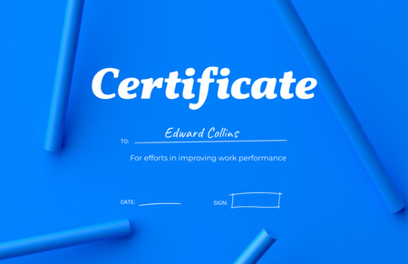 Platilla de diseño Improving Work Performance Certificate 5.5x8.5in