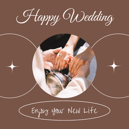 Wedding Greeting with Gentle Touches Hands Instagram Design Template
