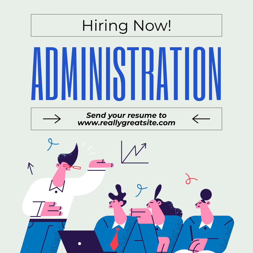 Hiring Administrators to Our Team LinkedIn post Design Template