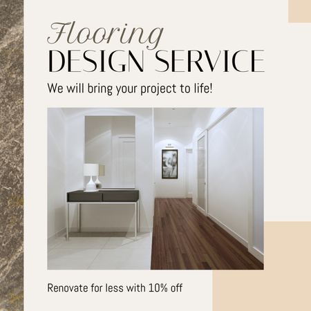 Plantilla de diseño de Servicio de diseño de pisos asequibles con diversos materiales. Animated Post 