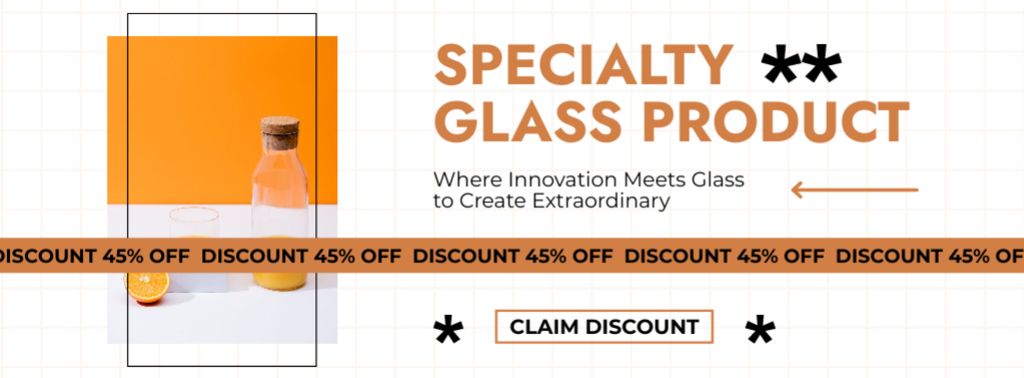 Szablon projektu Extraordinary Glass Product At Reduced Price Facebook cover