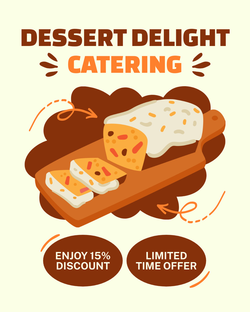 Limited Discount on Dessert Catering Instagram Post Verticalデザインテンプレート