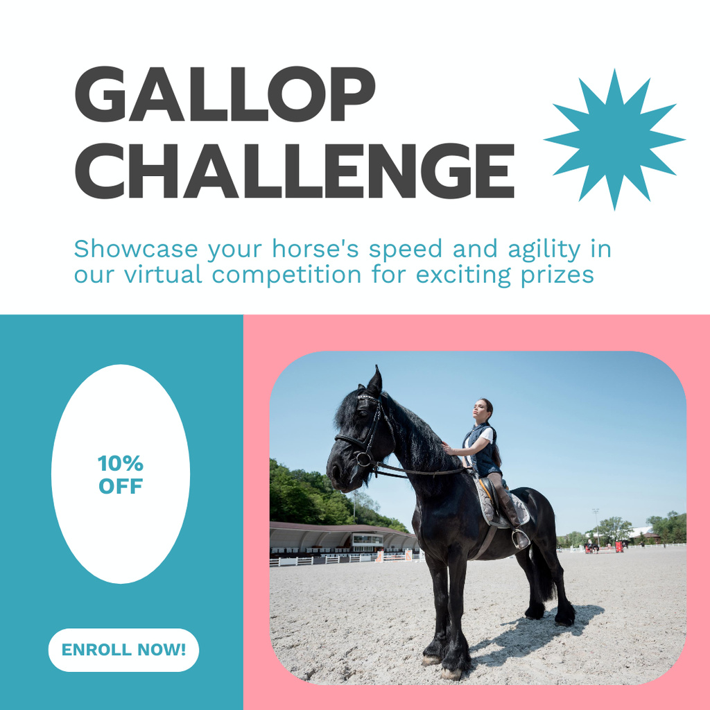 Platilla de diseño Showcase of Speedy and Thoroughbred Horses Instagram