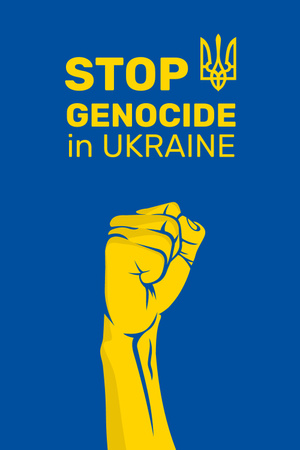 Stop Genocide in Ukraine on Blue Pinterest Design Template