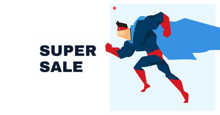 Platilla de diseño Sale Announcement with Superhero Facebook AD