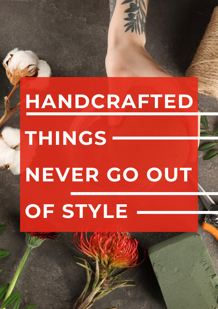 Ontwerpsjabloon van Poster van Quote about Handcrafted things
