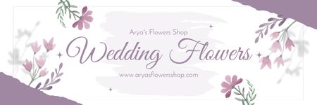 Wedding Florist Services with Watercolor Flowers Email header Design Template