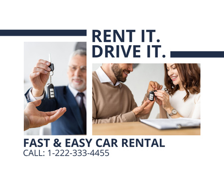 Car Rental Services with Collage Facebook Design Template