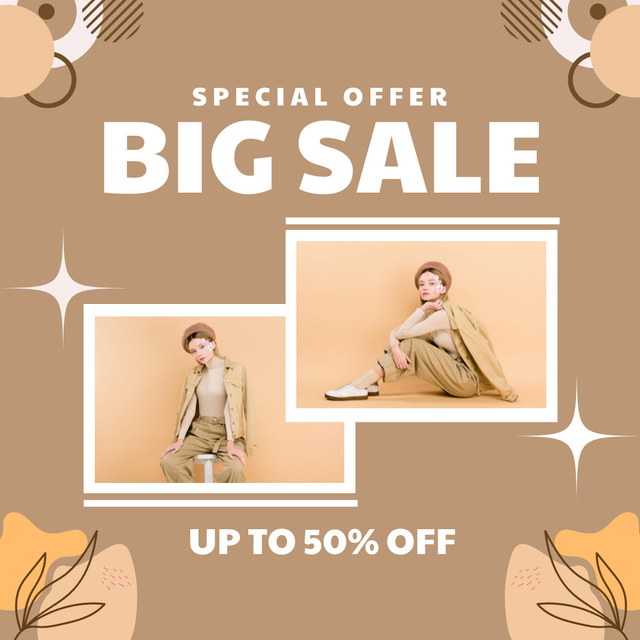 Special Sale Announcement with Stylish Woman Instagram Design Template
