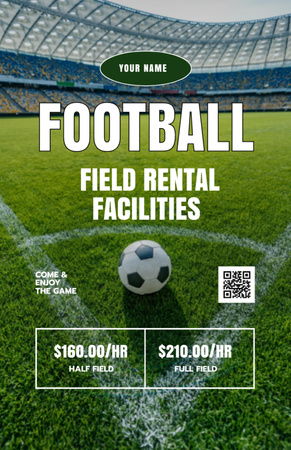 Designvorlage Football Field Rental Facilities Offer für Invitation 5.5x8.5in
