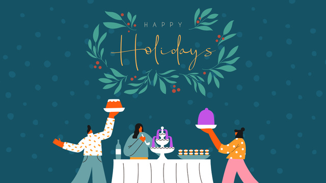 Modèle de visuel Wish You Happy Holidays - FB event cover