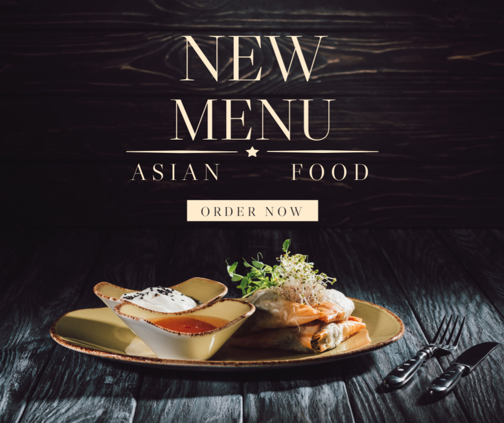 Designvorlage New Asian Food Menu Proposal für Facebook
