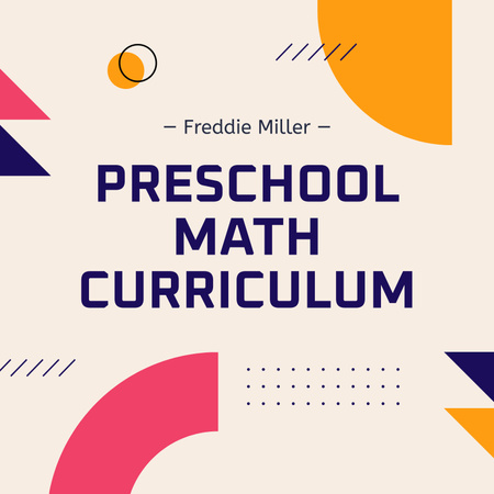 Home Education Ad with Preschool Math Curriculum Album Cover Design Template