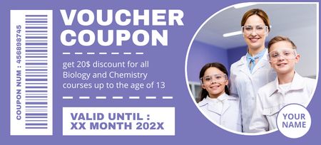Chemistry Course Voucher Coupon 3.75x8.25in Design Template