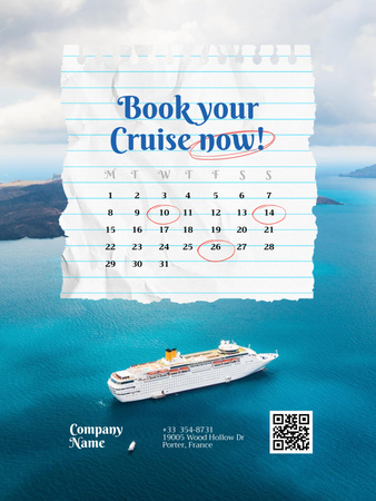 Designvorlage Cruise Trips Ad für Poster US