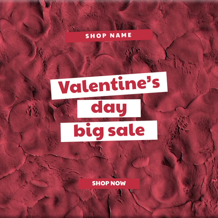 Lovely Valentine`s Day Big Sale Offer With Petals Animated Postデザインテンプレート