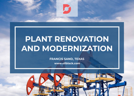 Plant modernisation with Construction Cranes Postcard 5x7in Design Template