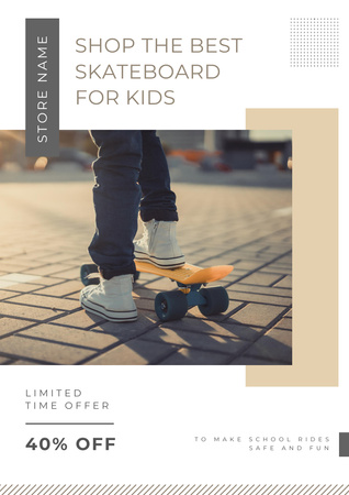 Best Skateboards for Kids Poster A3 Design Template