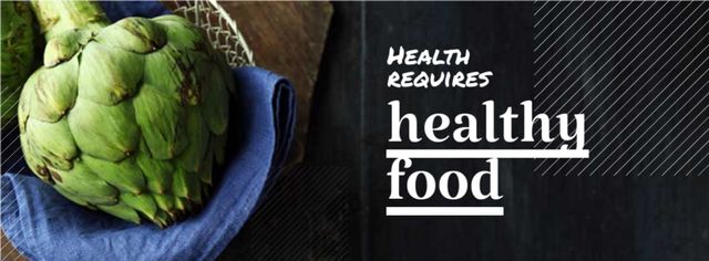 Designvorlage Healthy food Offer with Quote für Facebook cover