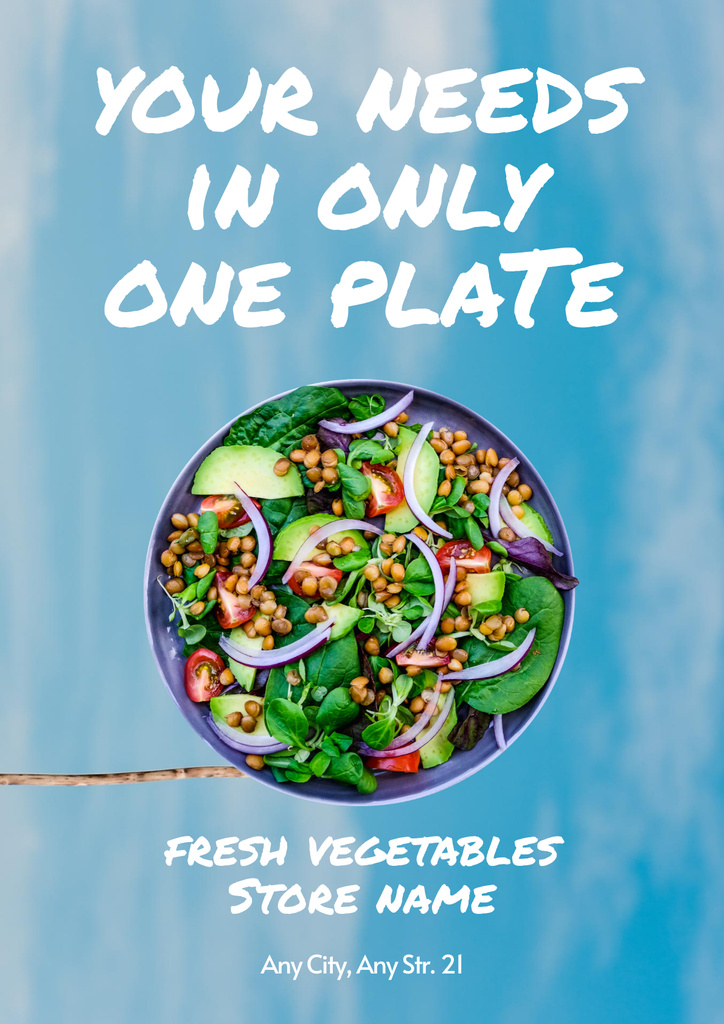 Advertisement of Grocery Store with Fresh Organic Vegetables Poster – шаблон для дизайну