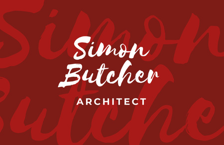 Architect Services Offer in Red Business Card 85x55mm Design Template