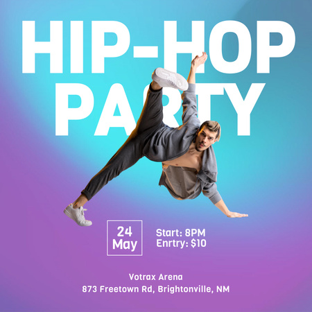 Ontwerpsjabloon van Instagram van hip hop party aankondiging