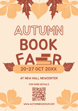 Template di design Fiera del libro d'autunno Poster