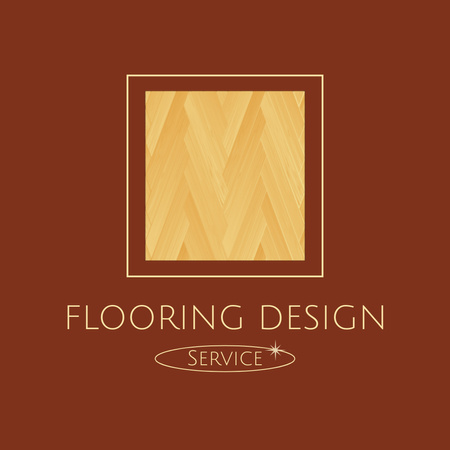 Designvorlage Parkettboden-Design-Service-Werbung in Braun für Animated Logo