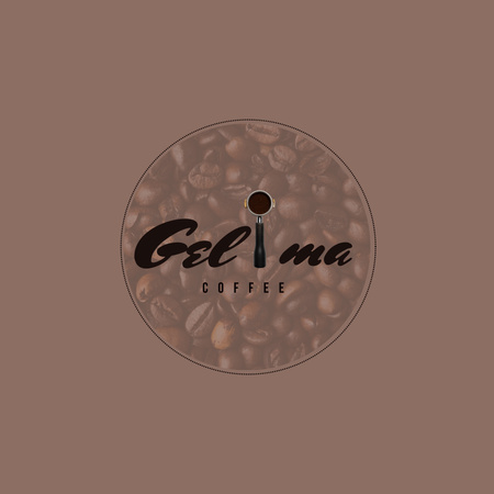 Cafe Ad with Coffee Beans on Brown Logo 1080x1080px Tasarım Şablonu