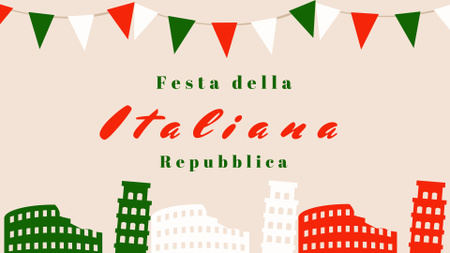 Template di design Saluto della Festa della Repubblica con una fantastica illustrazione FB event cover