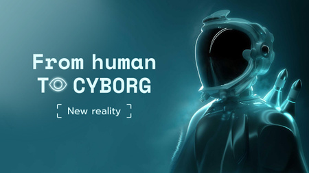Plantilla de diseño de Virtual Reality Ad with Modern Cyborg Youtube Thumbnail 