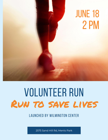 Announcement of Volunteer Run In Sunlight Flyer 8.5x11in Modelo de Design