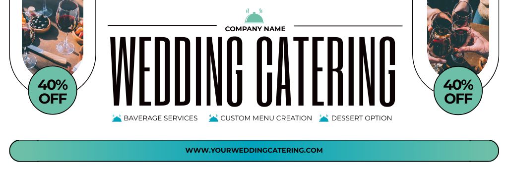 Template di design Offer Discounts on Wedding Catering Email header