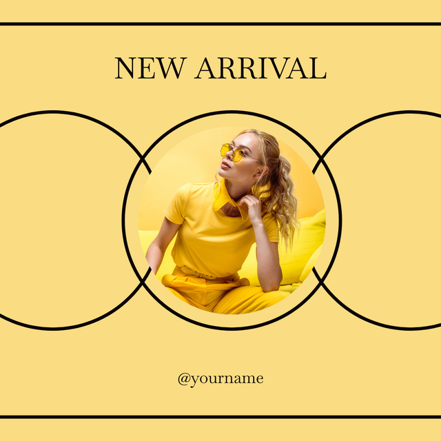 New Clothes Collection for Women in Yellow Instagram Tasarım Şablonu