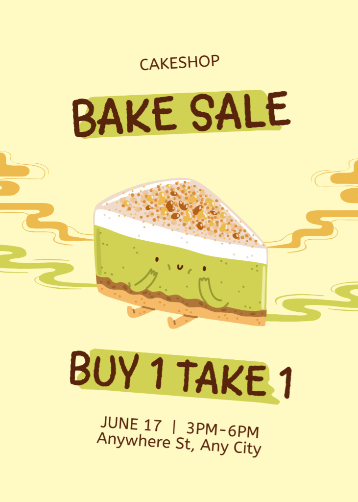 Bake Sale Ad on Green Flayer Modelo de Design