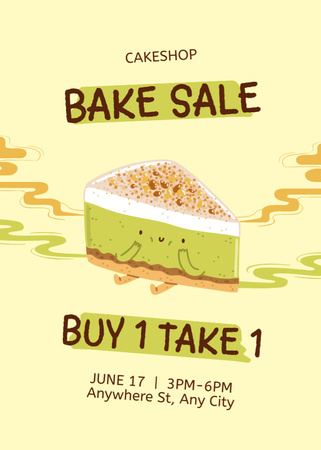 Bake Sale Ad on Green Flayer Design Template