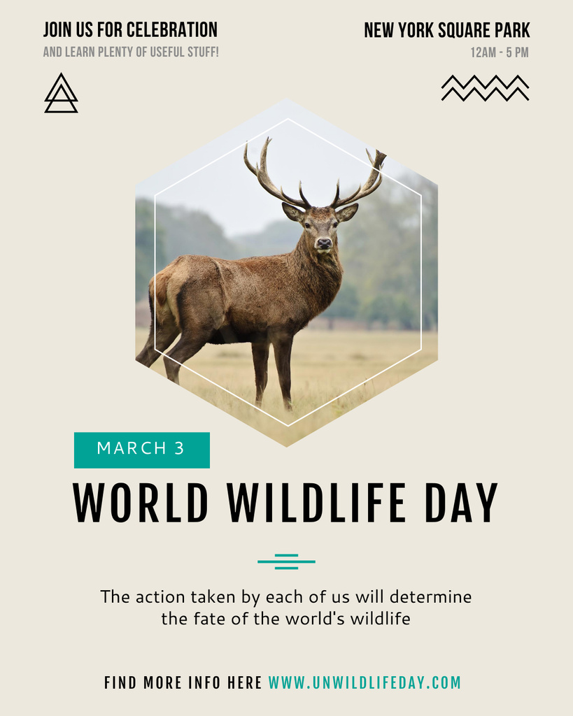 World Wildlife Day Program Poster 16x20in Design Template
