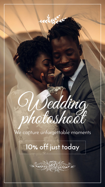 Ontwerpsjabloon van Instagram Video Story van Wedding Photoshoot Service With Discount