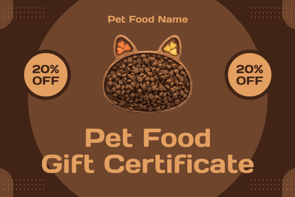 Pet Food Best Deal Gift Certificate Šablona návrhu