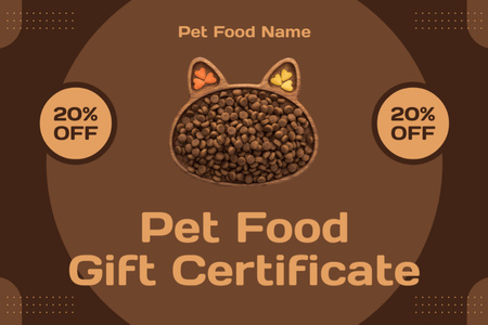 Szablon projektu Najlepsza oferta karmy dla zwierząt Gift Certificate