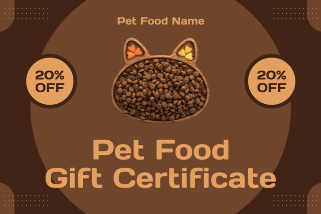 Plantilla de diseño de Pet Food Best Deal Gift Certificate 