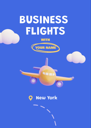Modèle de visuel Offre de services personnalisés d'agence de voyages d'affaires avec vols - Flyer A6