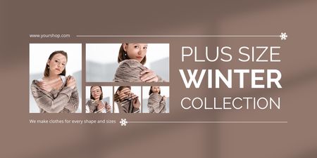 Winter Sale Announcement Plus Size Collections Twitter Design Template